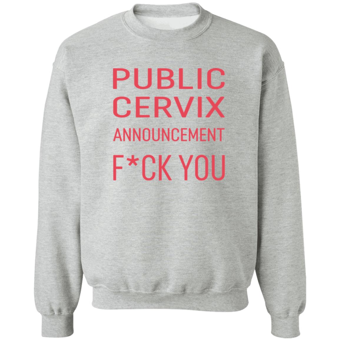 Public Cervix Announcement Fuck You Shirt Public Cervix Announcement Fuck You Shirt