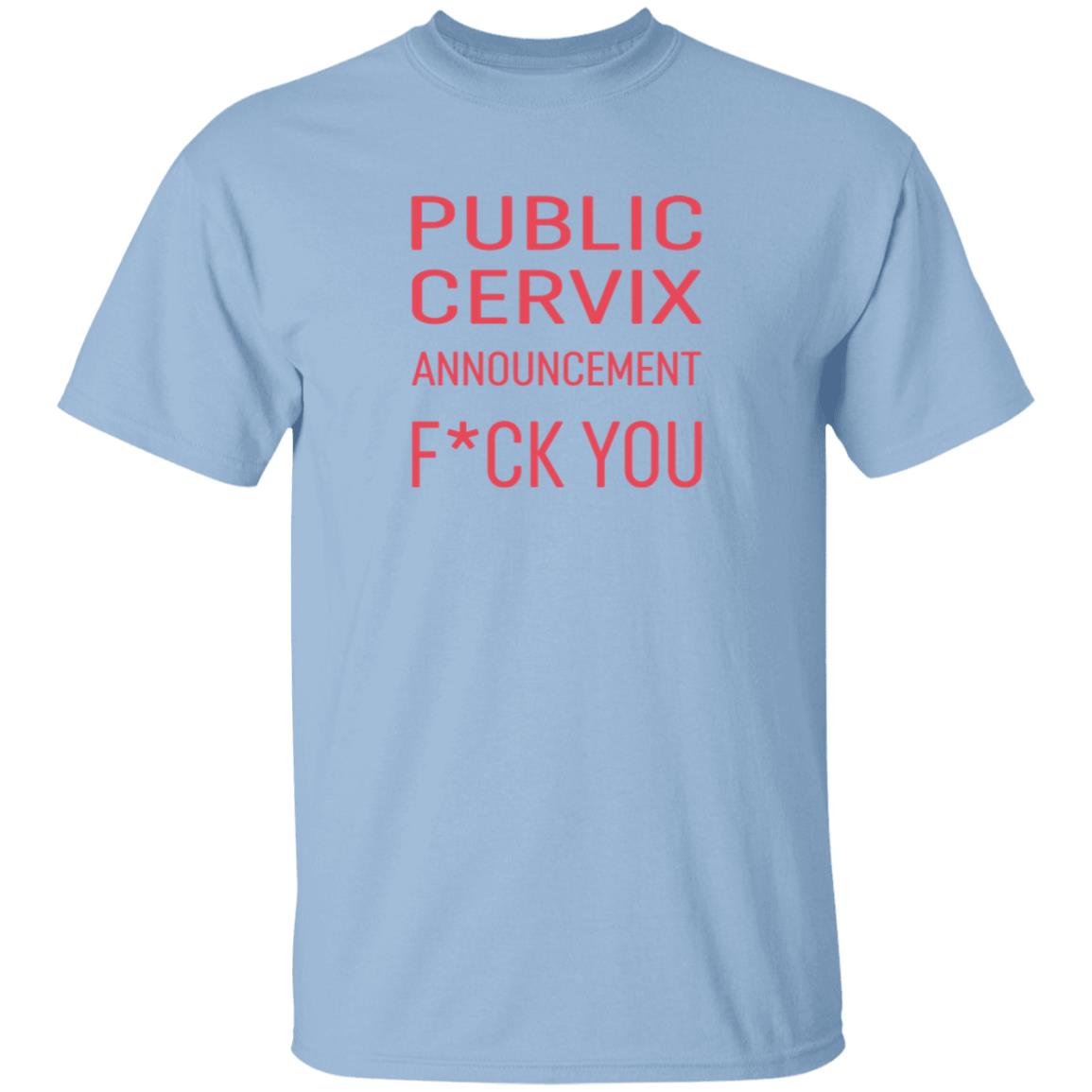 Public Cervix Announcement Fuck You Shirt Public Cervix Announcement Fuck You Shirt